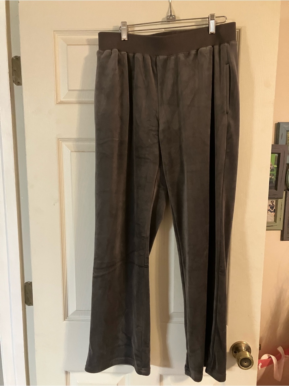 Ruby Ribbon Black Plush Lounge Pants with Red Brand Tag